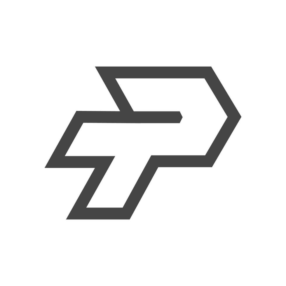 creativo resumen letra pt logo diseño. vinculado letra tp logo diseño. vector