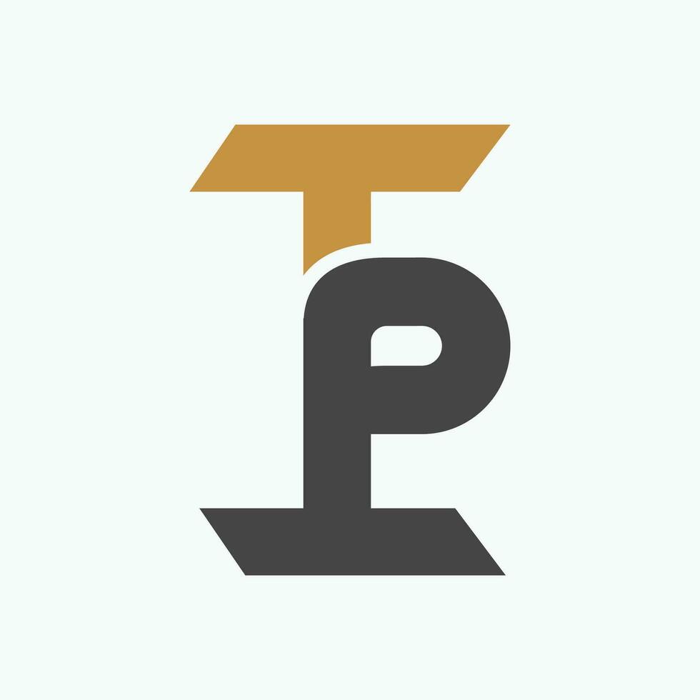 Creative abstract letter pt logo design. Linked letter tp logo design. vector