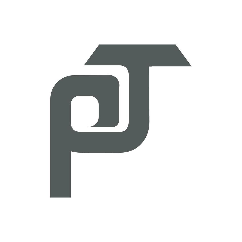 Creative abstract letter pt logo design. Linked letter tp logo design. vector