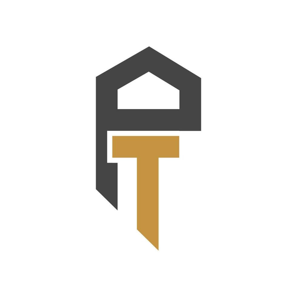 Creative abstract letter pt logo design. Linked letter tp logo design. vector