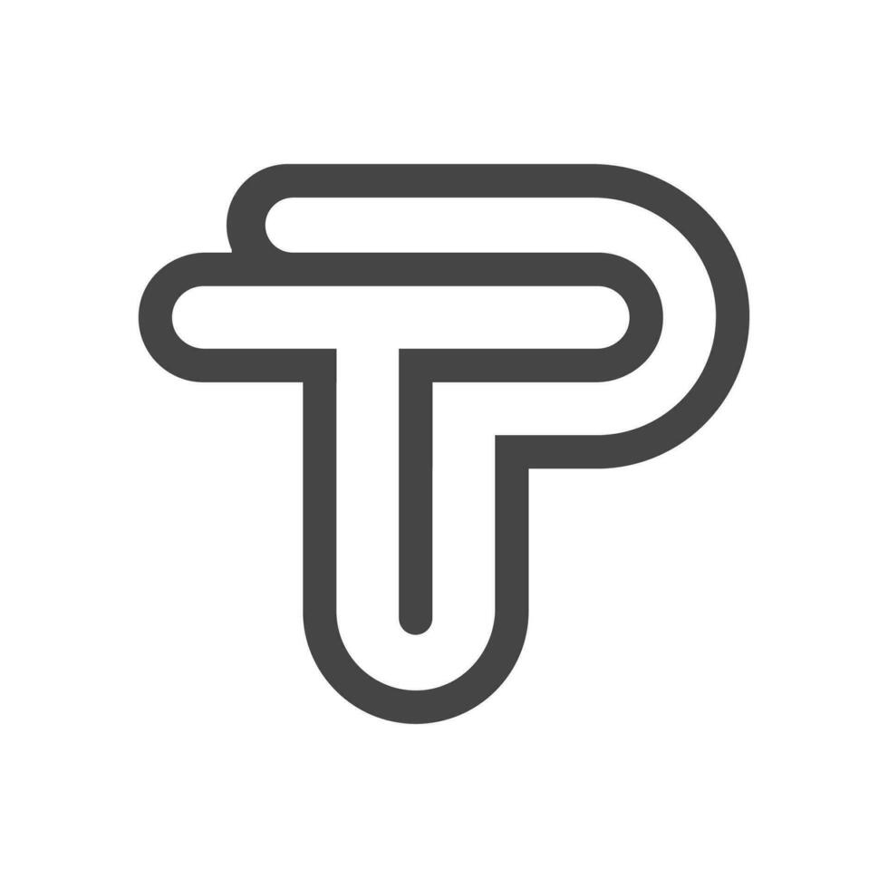 Creative abstract letter pt logo design. Linked letter tp logo design. vector