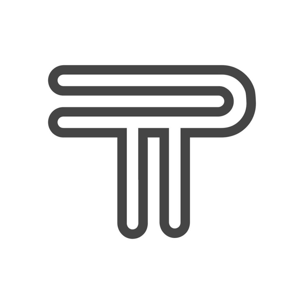 Creative abstract letter pt logo design. Linked letter tp logo design. vector
