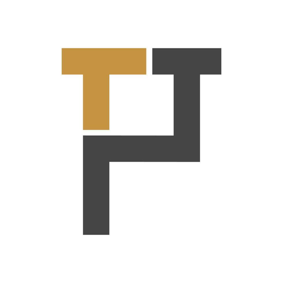 Creative abstract letter pt logo design. Linked letter tp logo design. vector