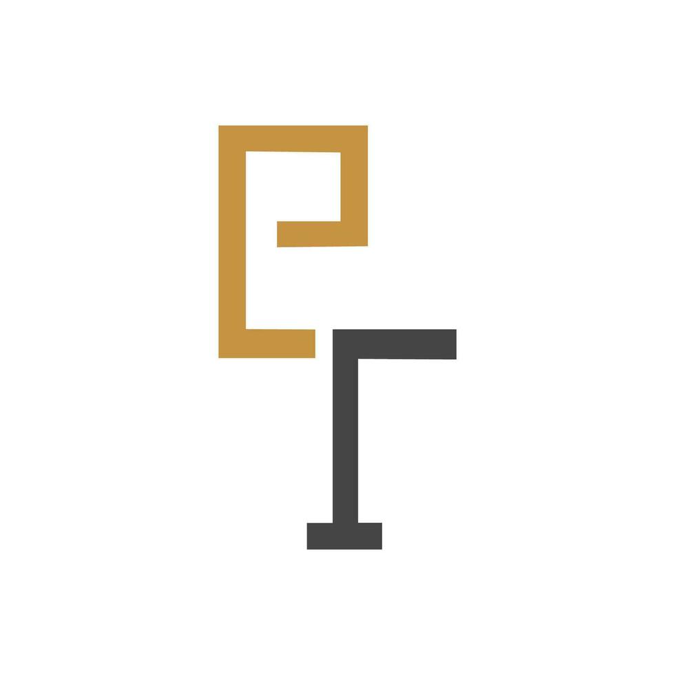 Creative abstract letter pt logo design. Linked letter tp logo design. vector