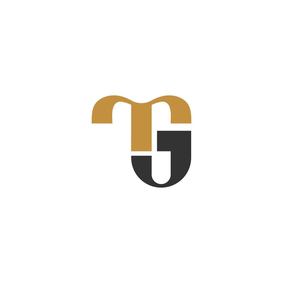 Alphabet letters Initials Monogram logo GT, TG, G and T vector
