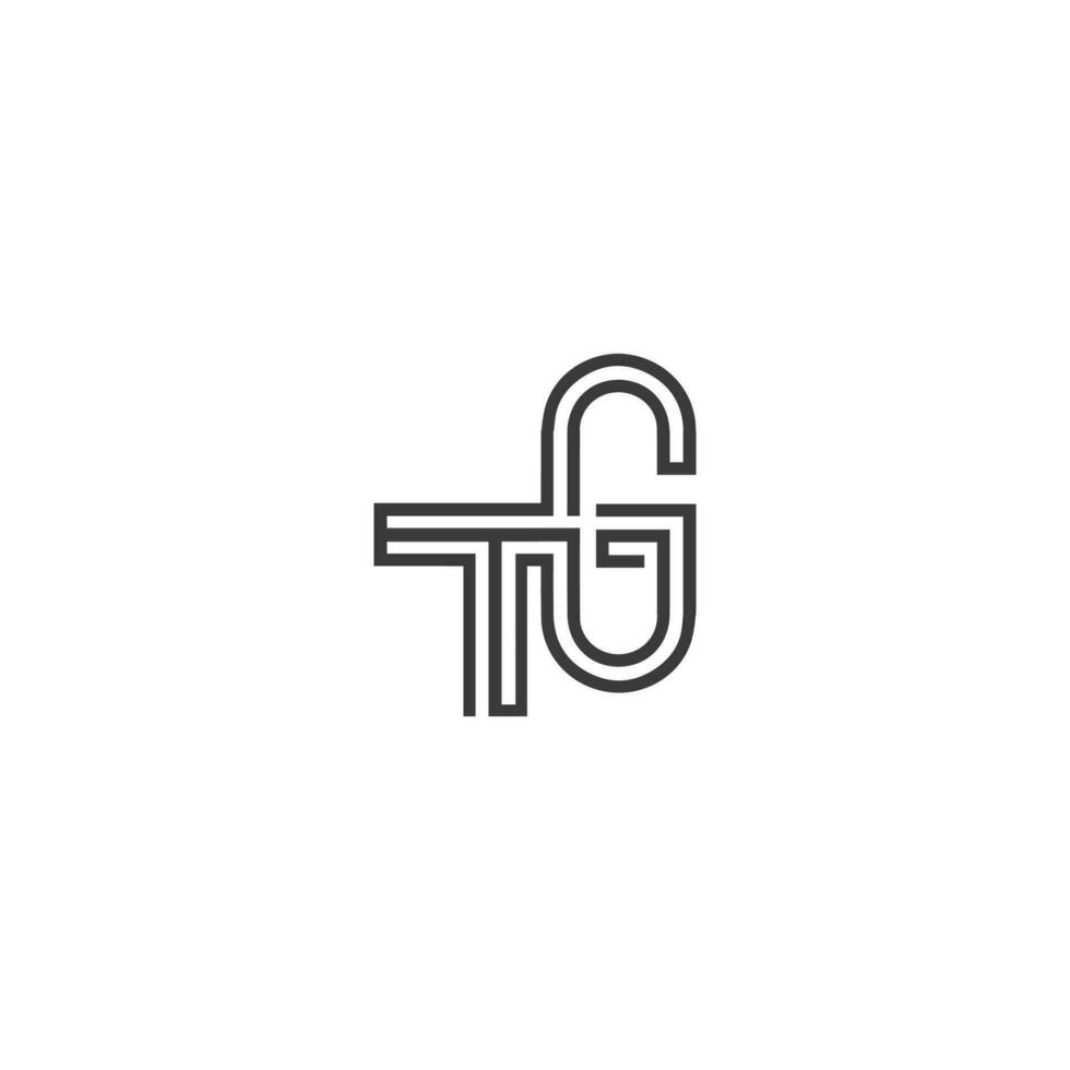 Alphabet letters Initials Monogram logo GT, TG, G and T vector
