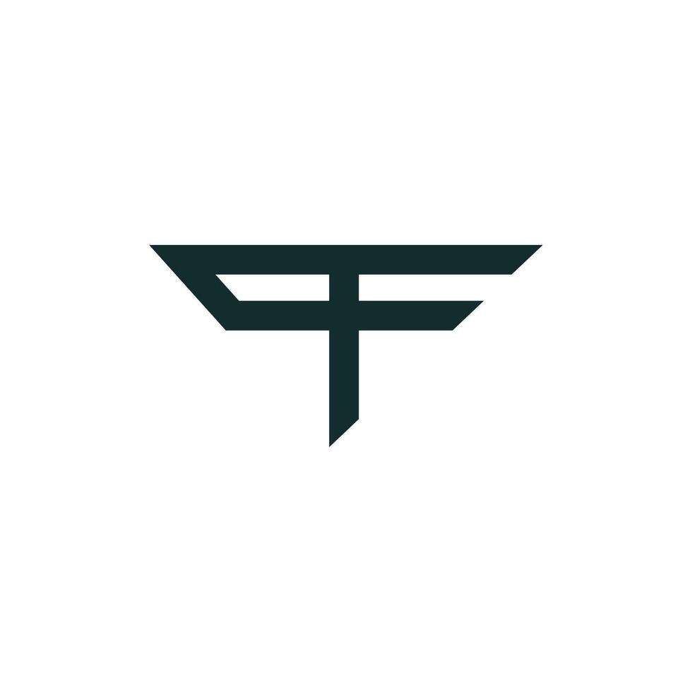Initial letter tf logo or ft logo vector design template