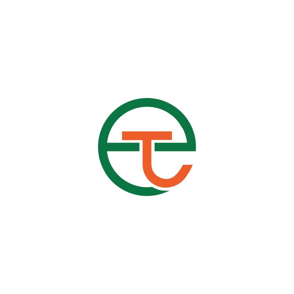ET, TE, E AND T Abstract initial monogram letter alphabet logo design vector