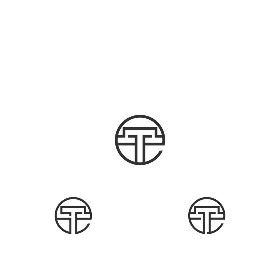 ET, TE, E AND T Abstract initial monogram letter alphabet logo design vector