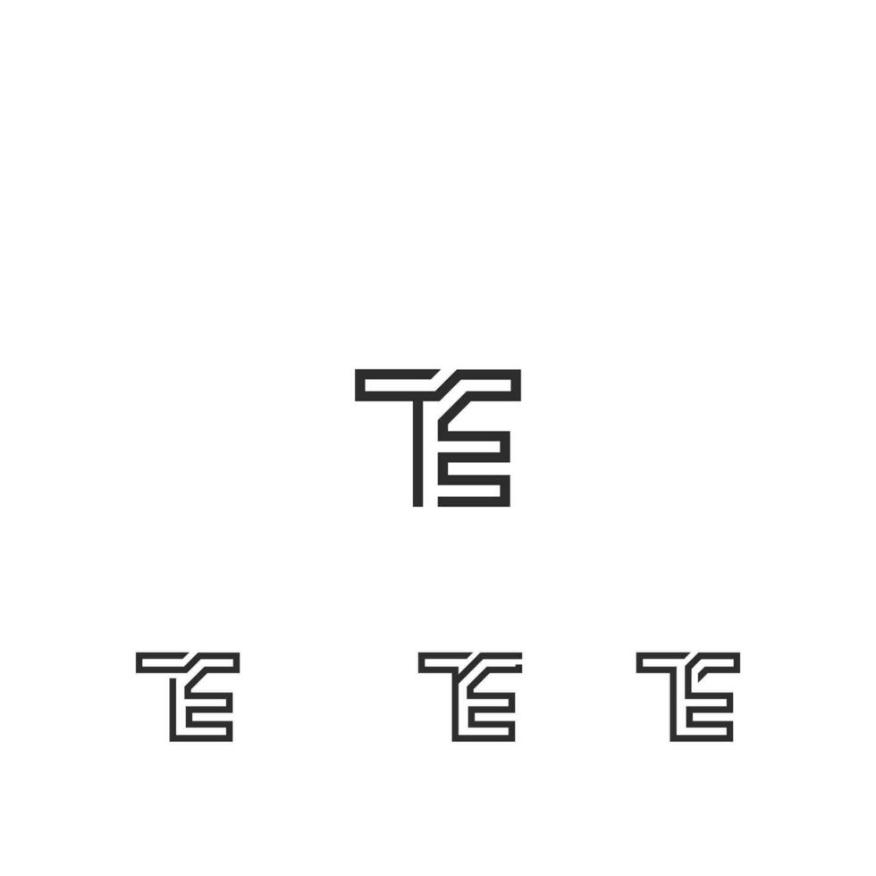 ET, TE, E AND T Abstract initial monogram letter alphabet logo design vector