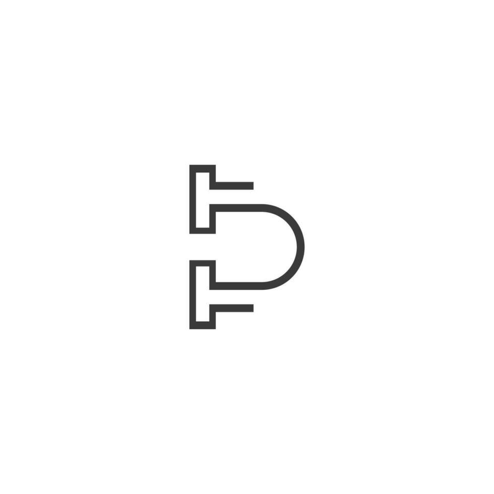 Alphabet Initials logo TD, DT, T and D vector