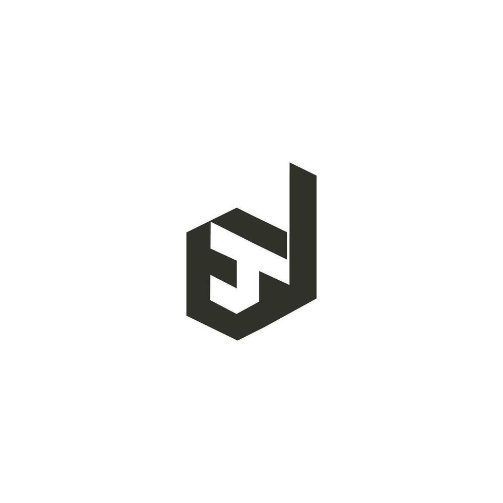 Alphabet Initials logo TD, DT, T and D vector