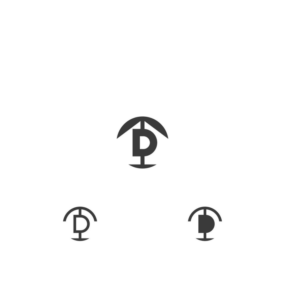 Alphabet Initials logo TD, DT, T and D vector
