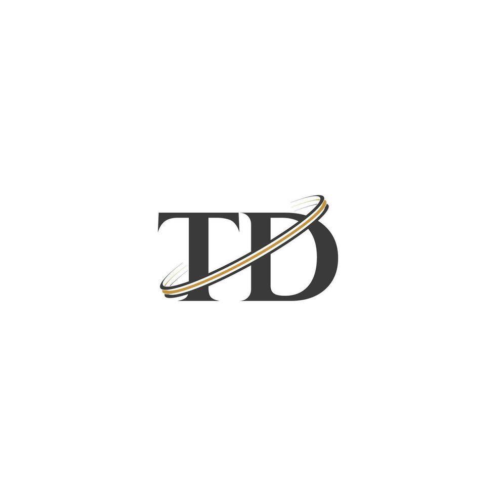 Alphabet Initials logo TD, DT, T and D vector