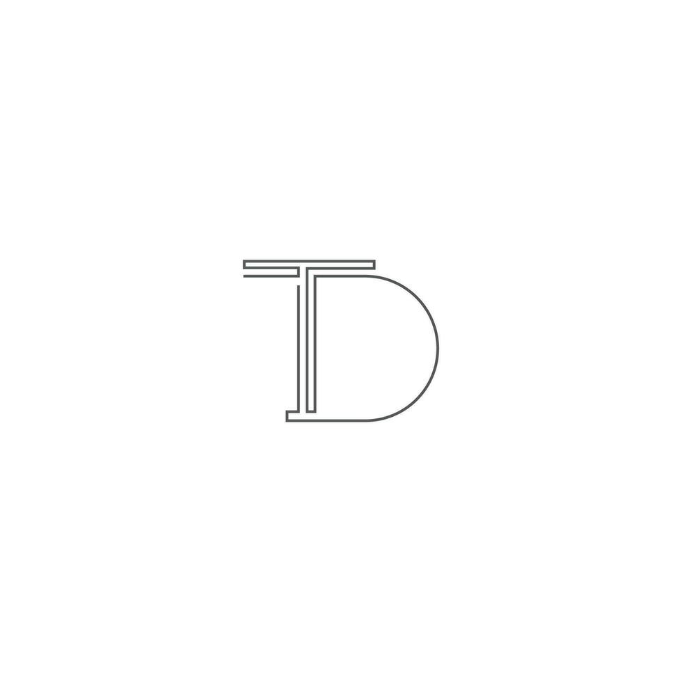 Alphabet Initials logo TD, DT, T and D vector