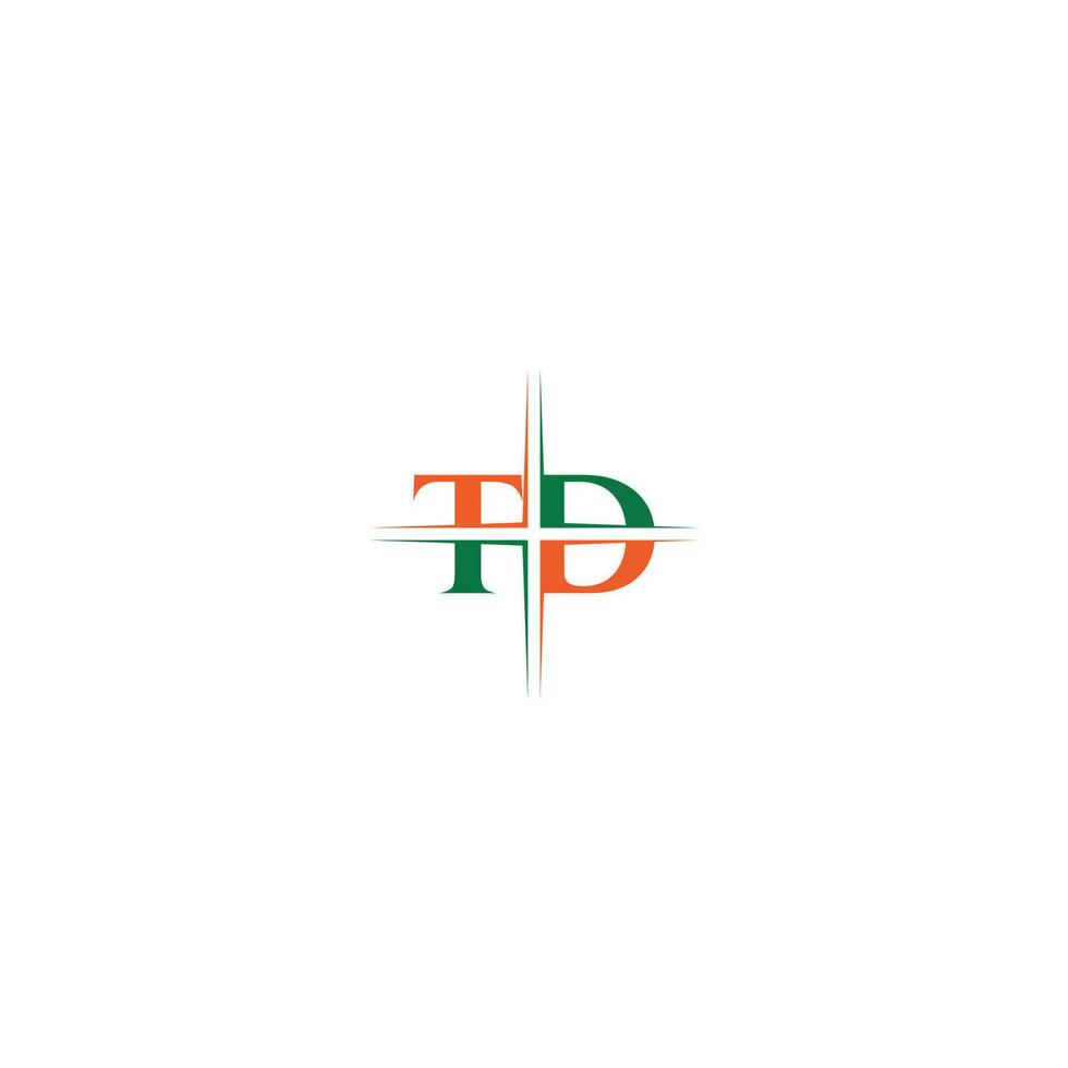 alfabeto iniciales logo td, dt, t y re vector