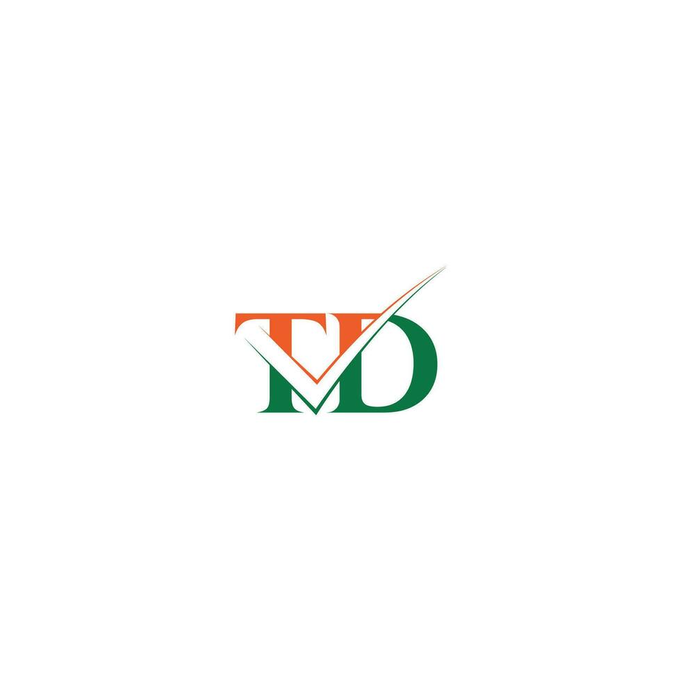 Alphabet Initials logo TD, DT, T and D vector