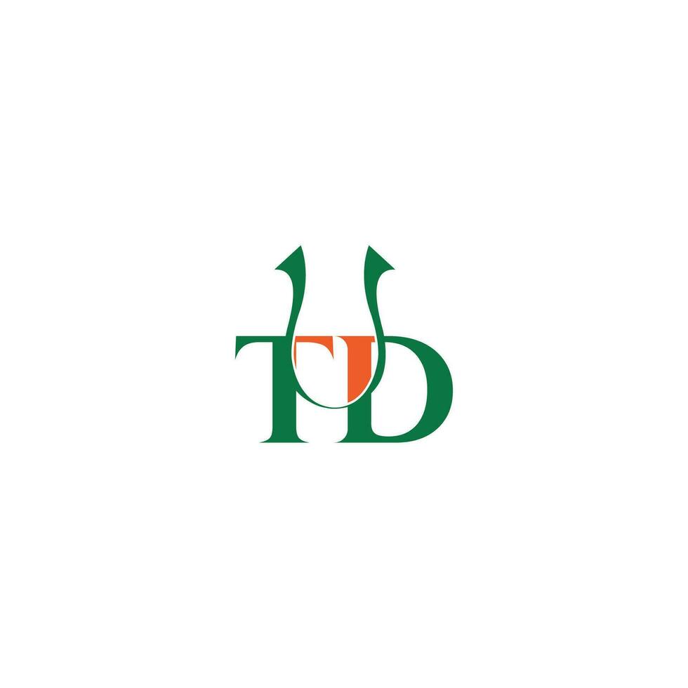 Alphabet Initials logo TD, DT, T and D vector