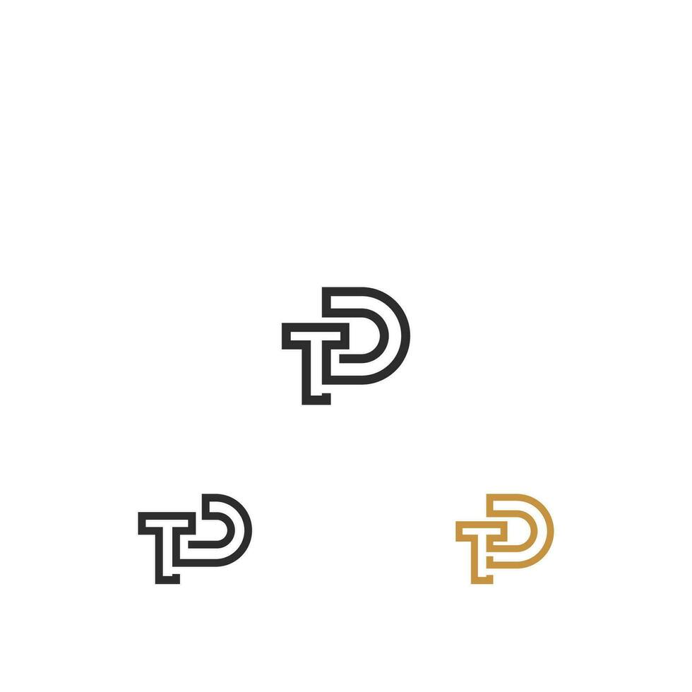 Alphabet Initials logo TD, DT, T and D vector
