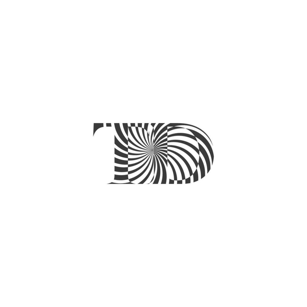 Alphabet Initials logo TD, DT, T and D vector