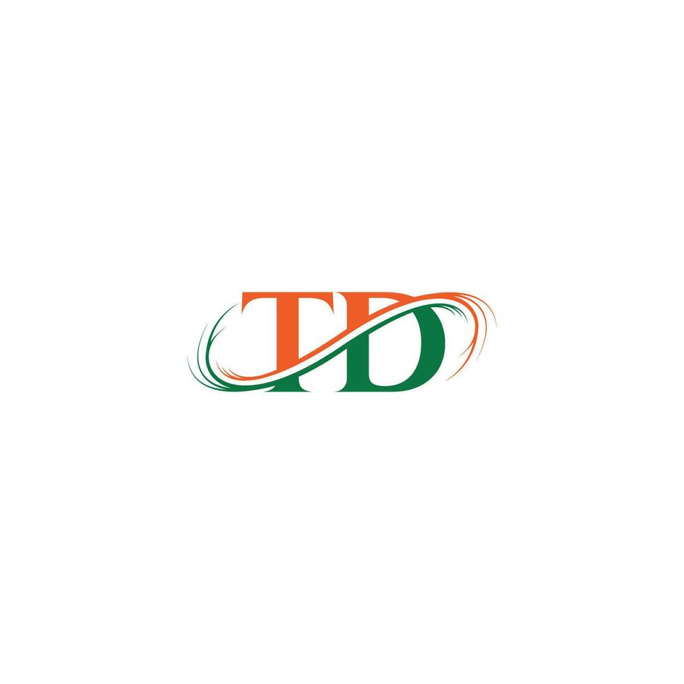 Alphabet Initials logo TD, DT, T and D vector