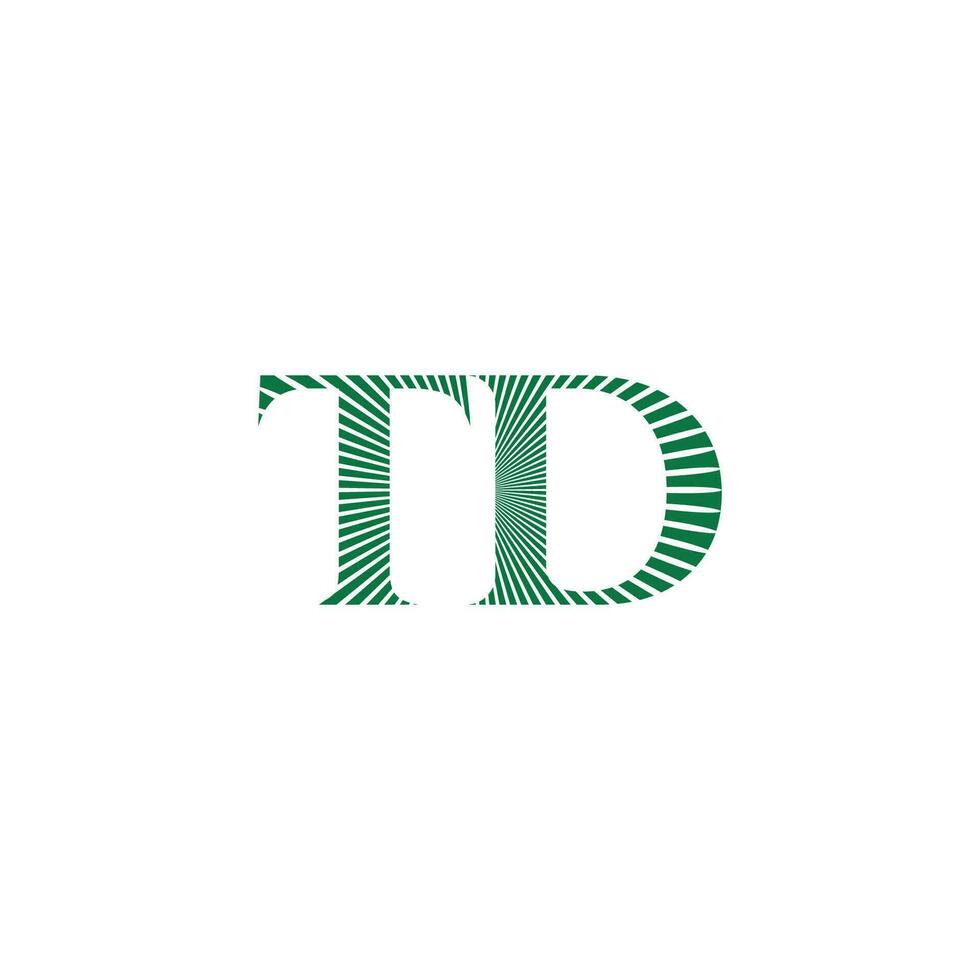Alphabet Initials logo TD, DT, T and D vector