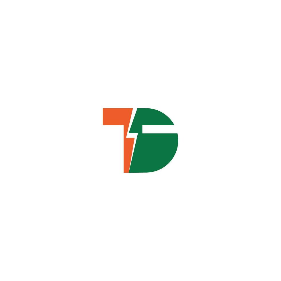 Alphabet Initials logo TD, DT, T and D vector