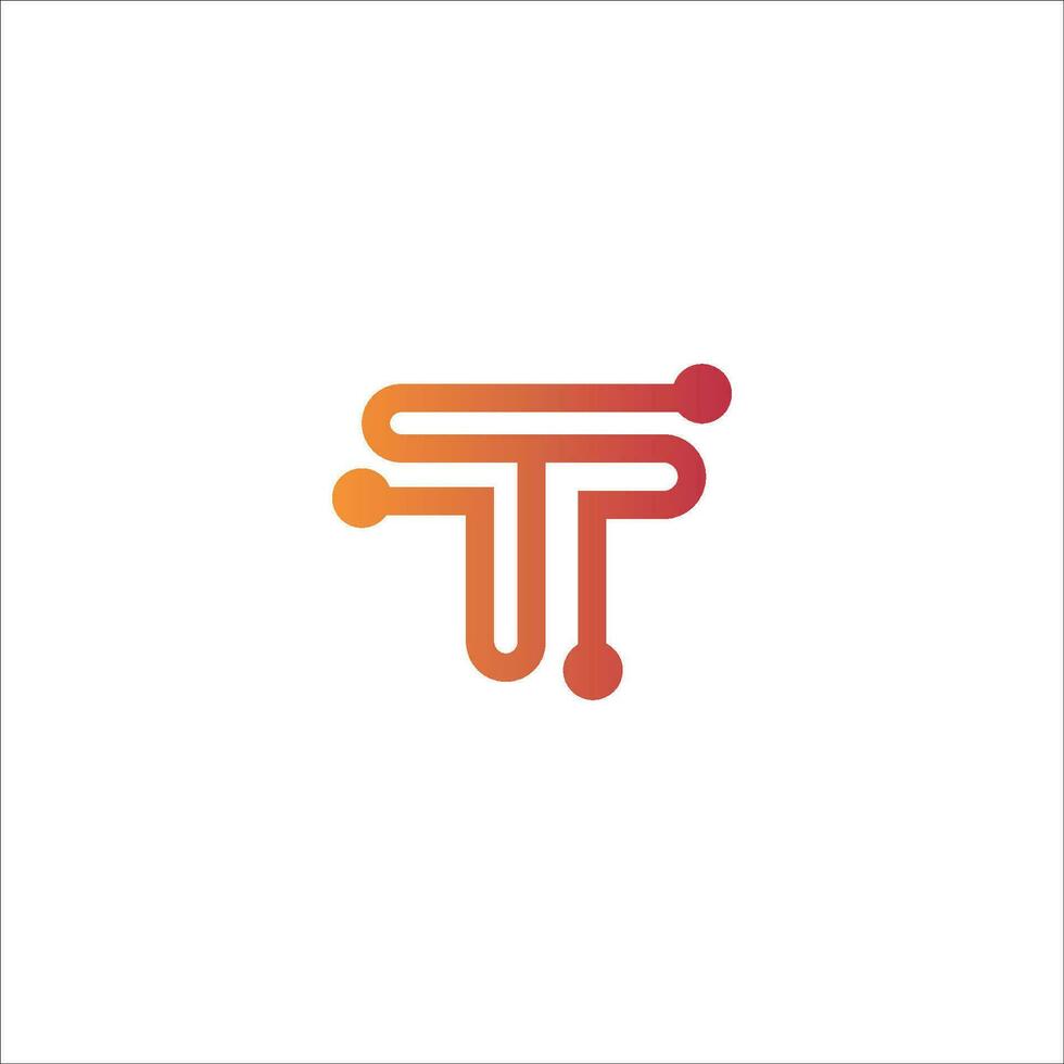 Initial letter t logo or tt logo vector design template