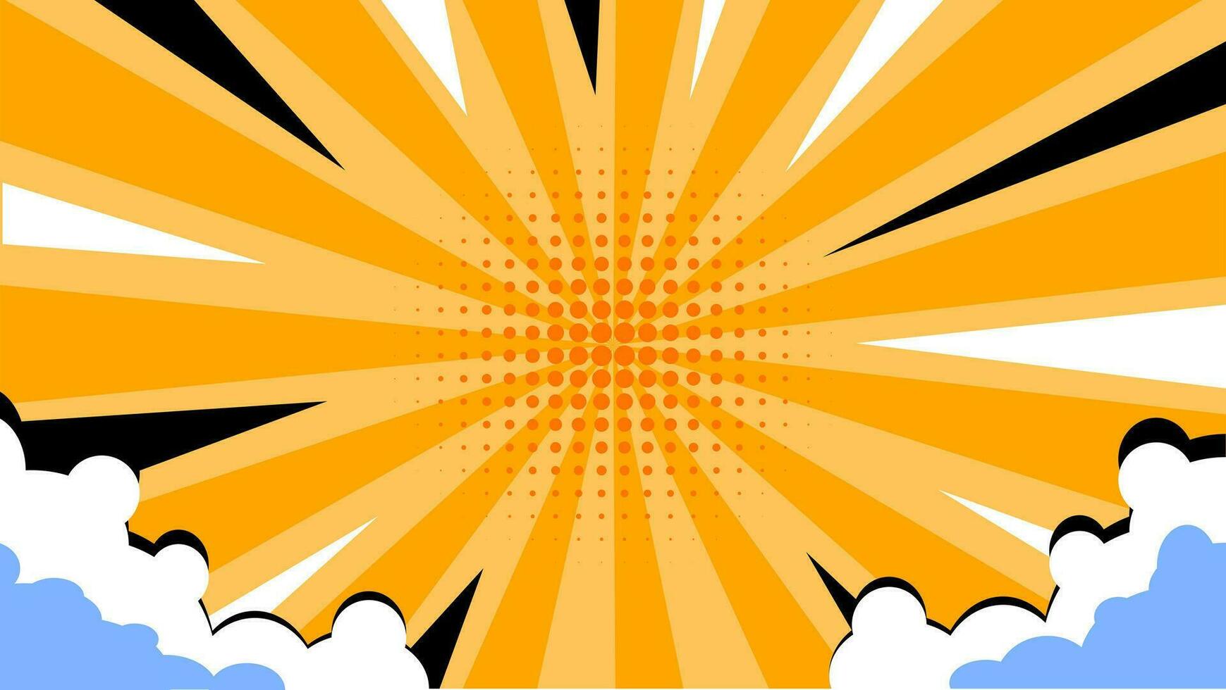 abstract background with rays - comic cartoon style background - comic sunburst rays vector