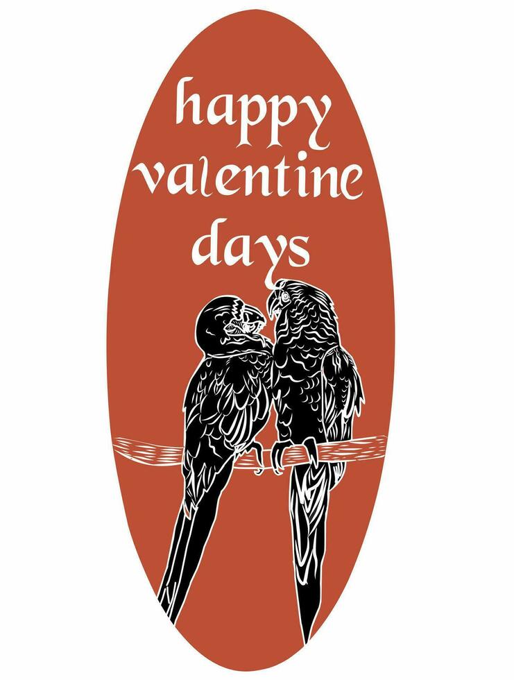 vector ilustration of kaktua couple valentines day