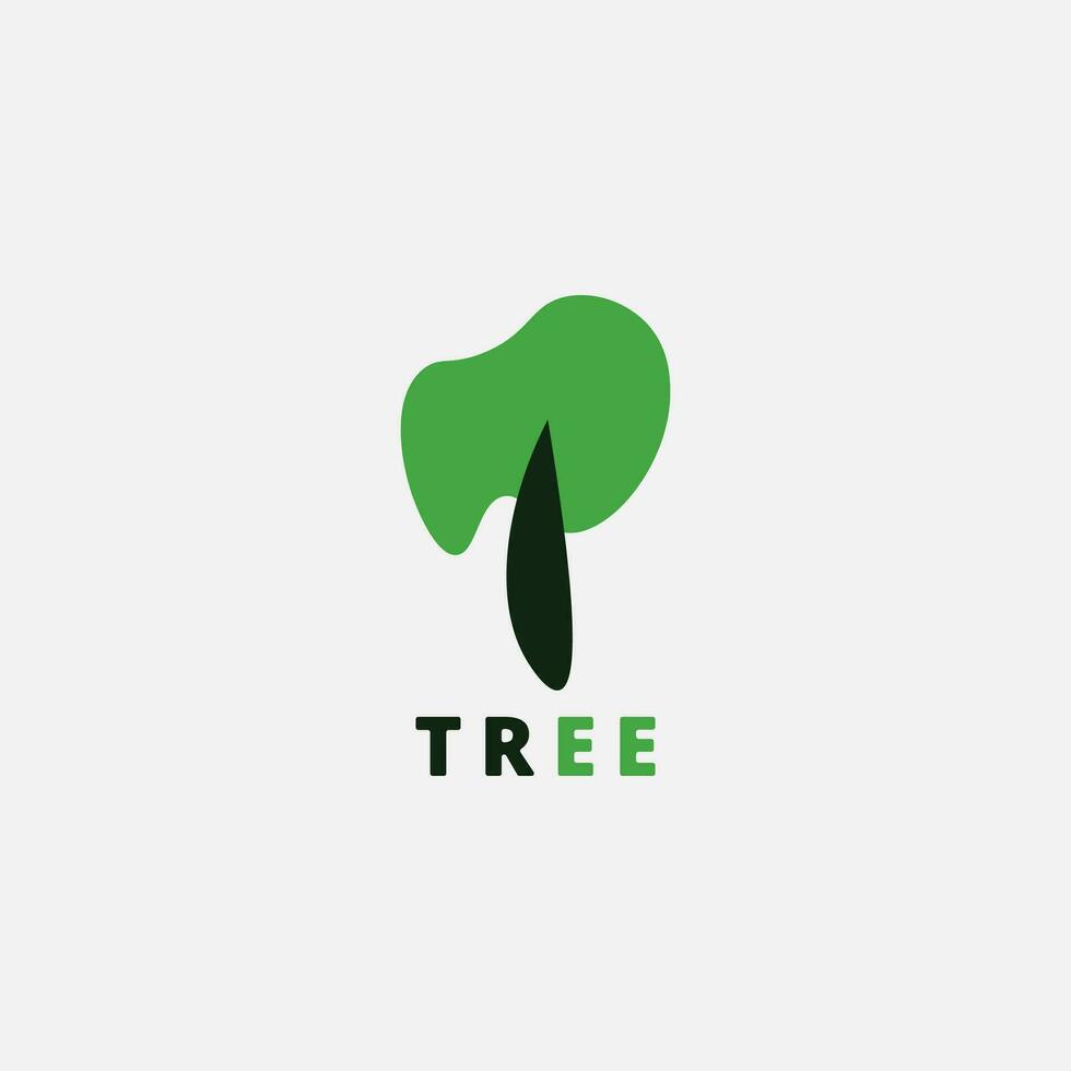 árbol logo con un único forma. vector