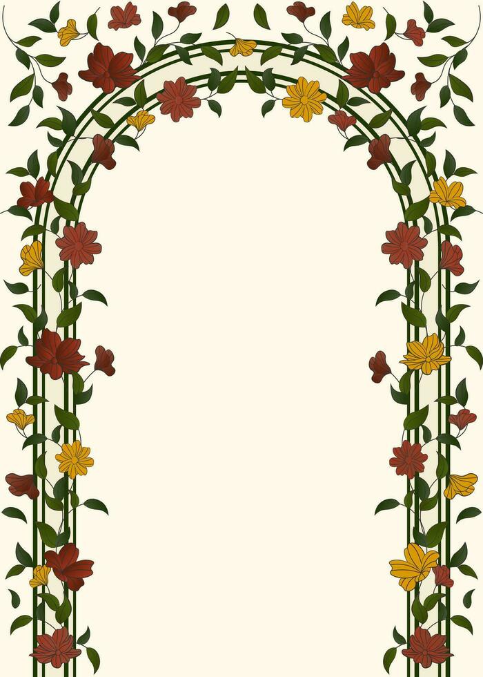 Flower Border for wedding invitation vector