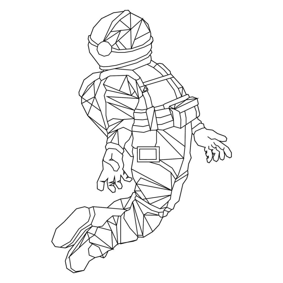 geometric astronaut drawing doodle illustration vector