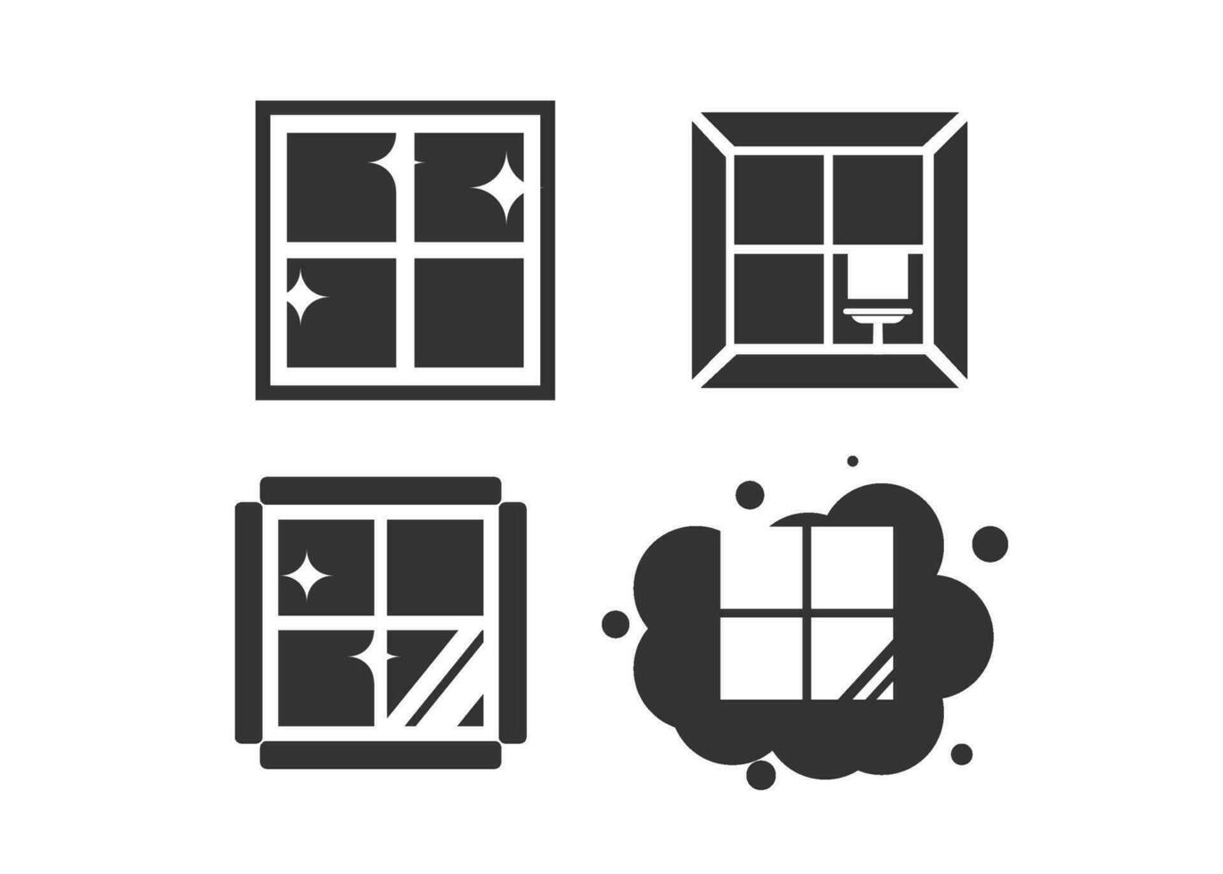 Window cleaning icon design template isolated vector
