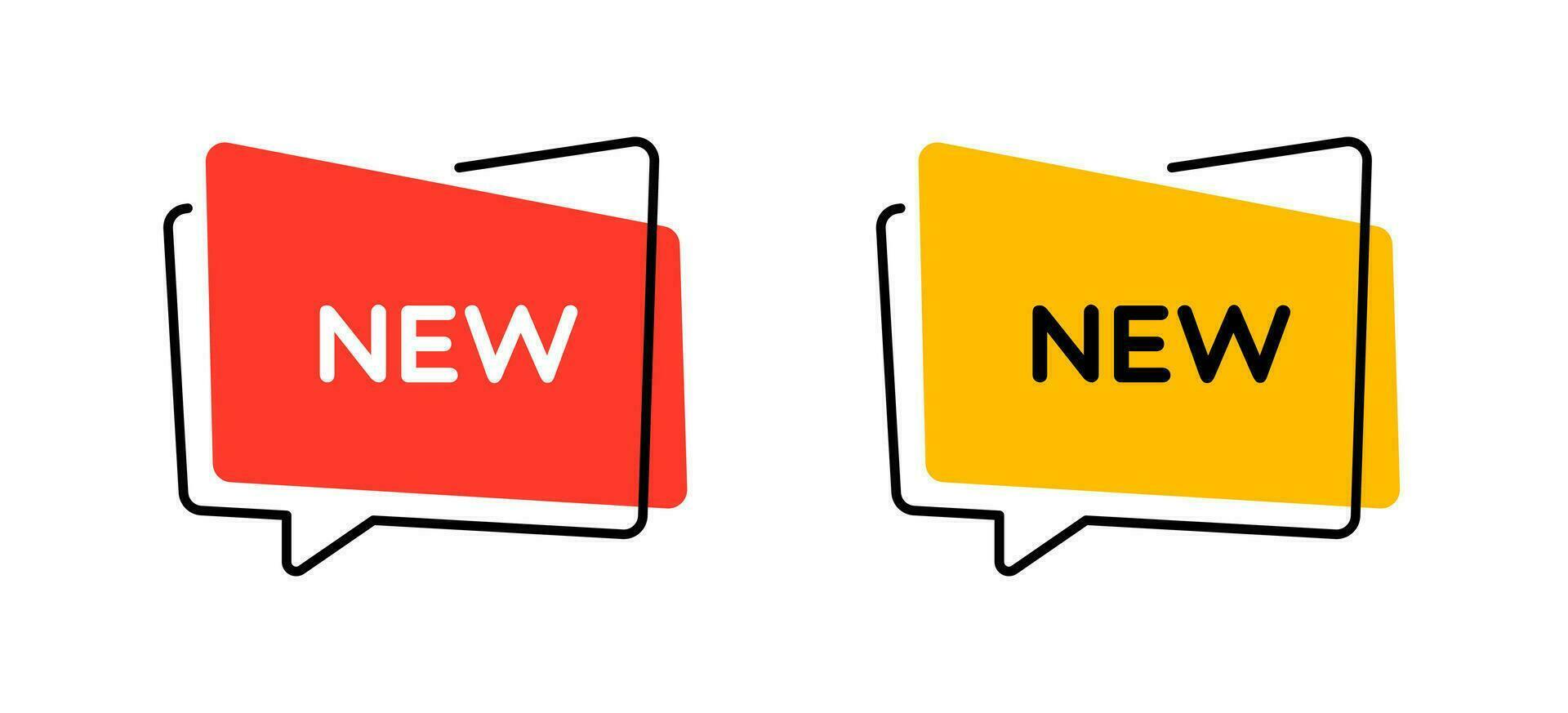 Flat Trendy Geometric New Bubble Label vector