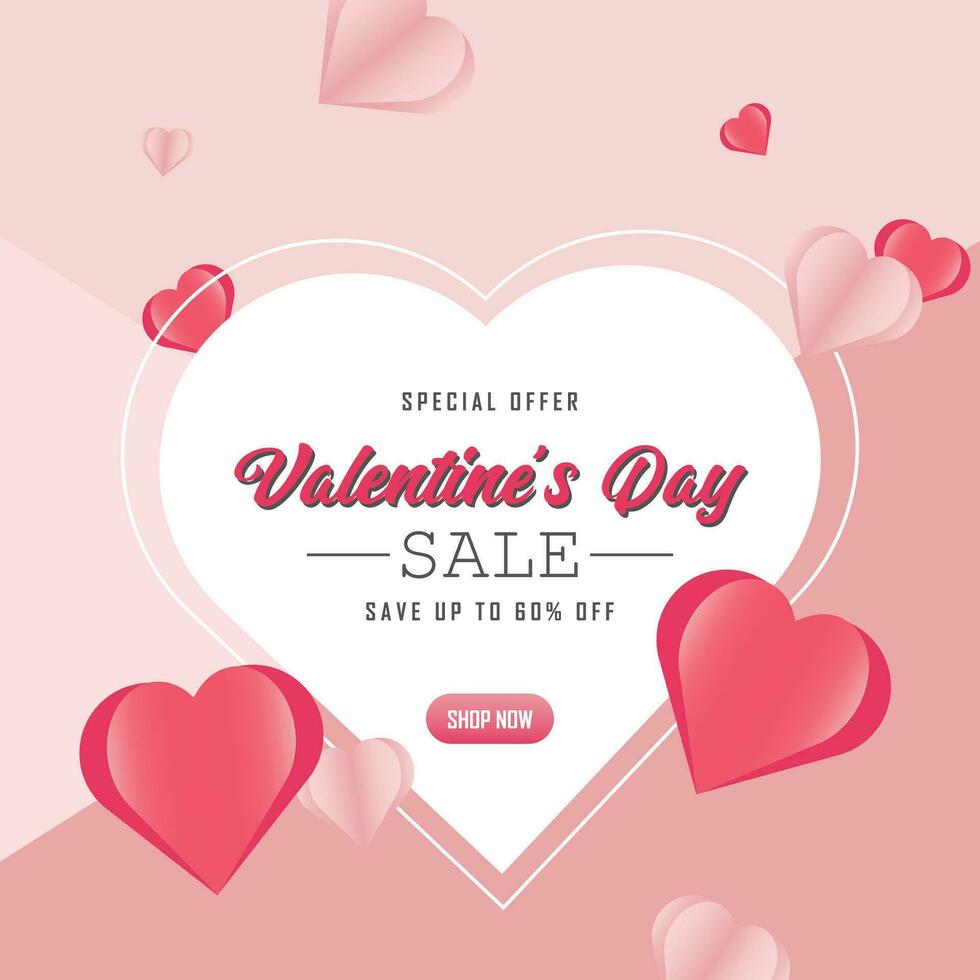 Love Letter Envelope Style Valentine's Day Special Sale Social Media Post Design Illustration vector