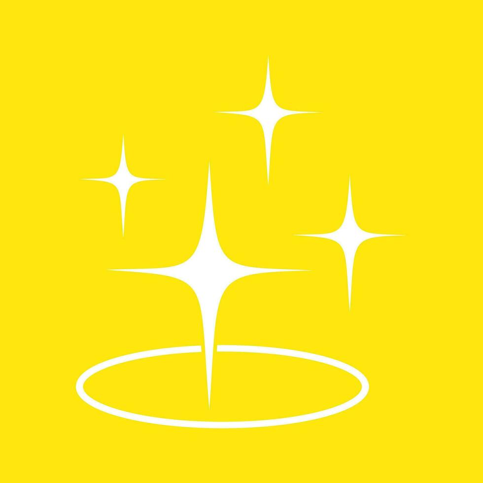 Doodle sparkle star, winkling stars. Shine icon, Clean star icon. isolated on yellow background. vector illustration