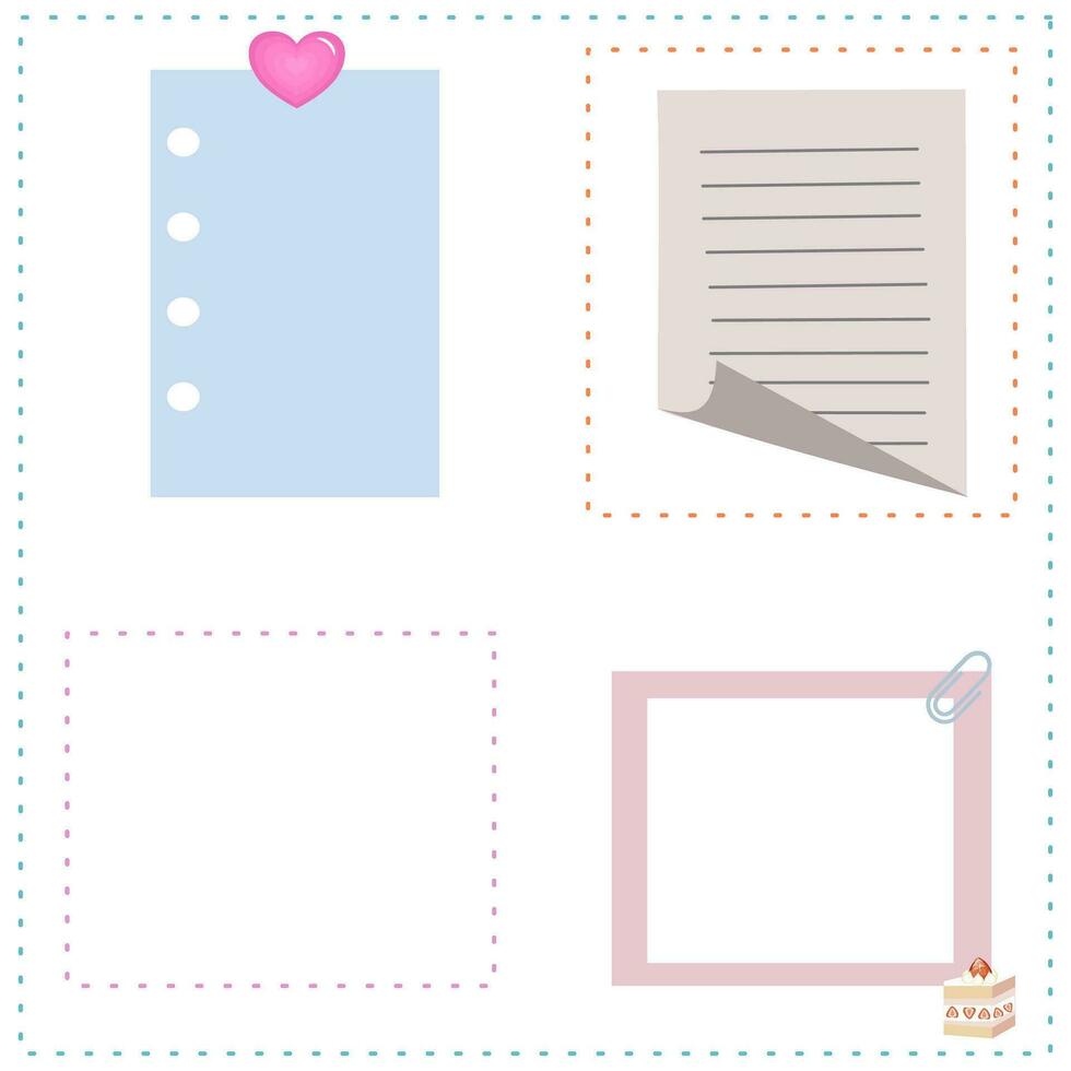 Daily planner post it remind paper for making some note , paper ,reminder vector