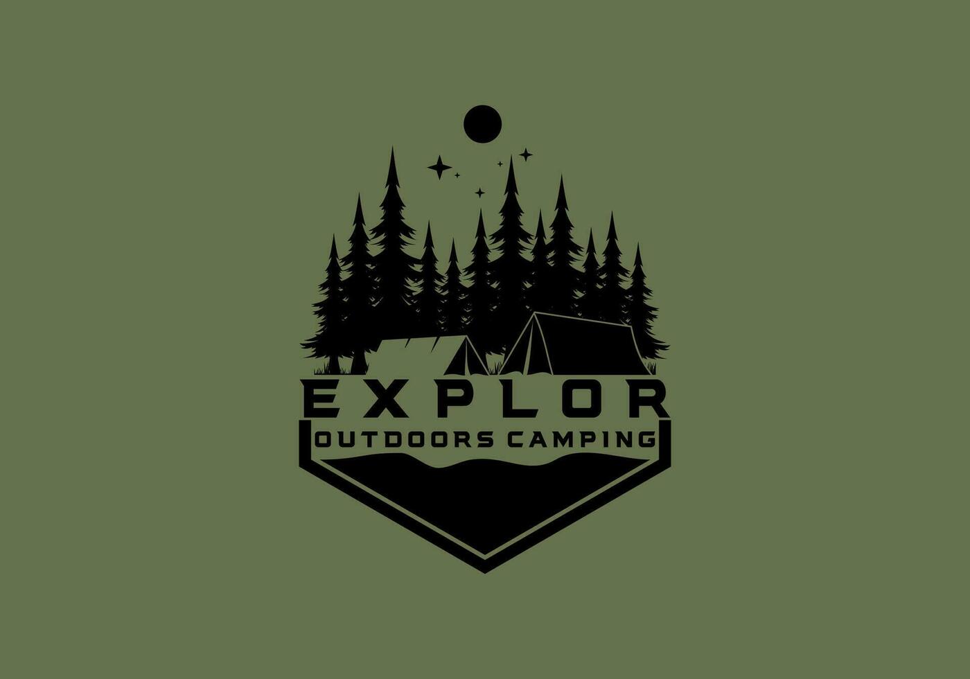 VECTOR ILUSTRATION CAMPING OUTDOORS