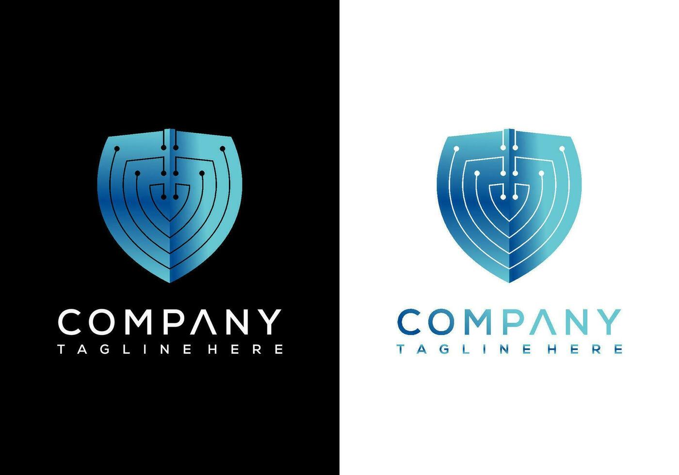 Premium vector logo shield concept for cyber security background black and white