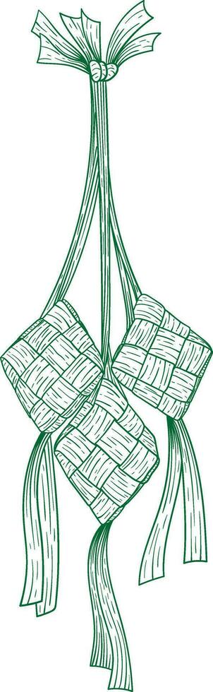 ketupat alias tradicional comida desde Indonesia vector