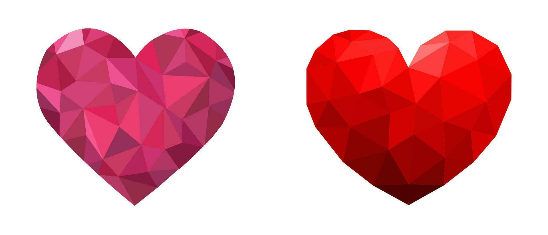 Polygonal Heart Set vector