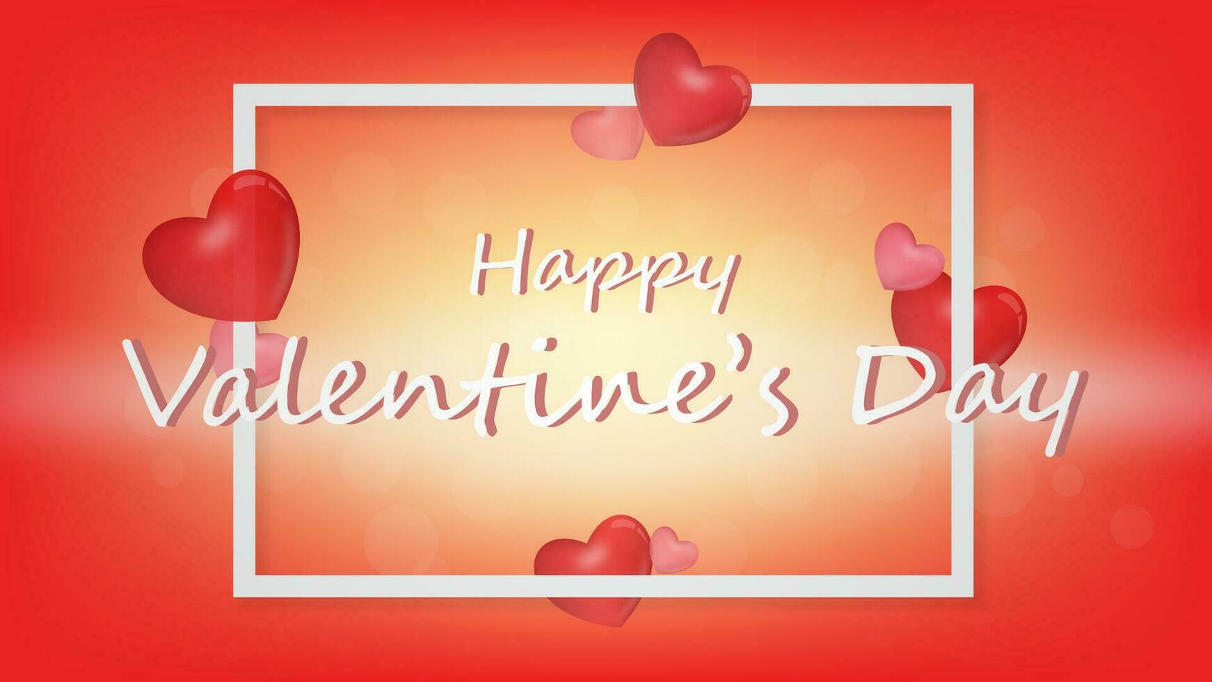 Valentine's Day card And many hearts around the frame. Used for decoration, advertising design, websites or publications, banners, posters and brochures. vector