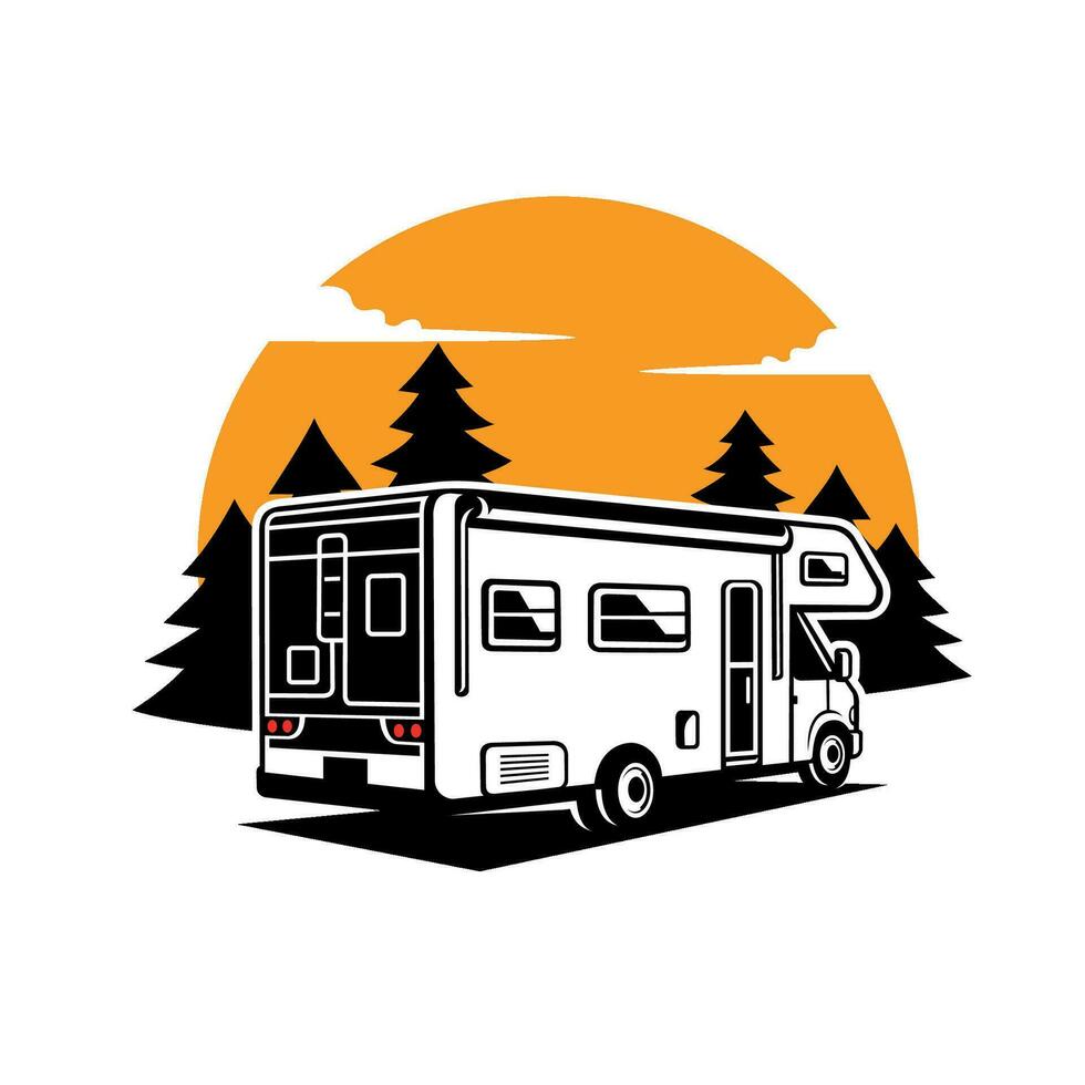 vector de ilustración de coche de camping rv