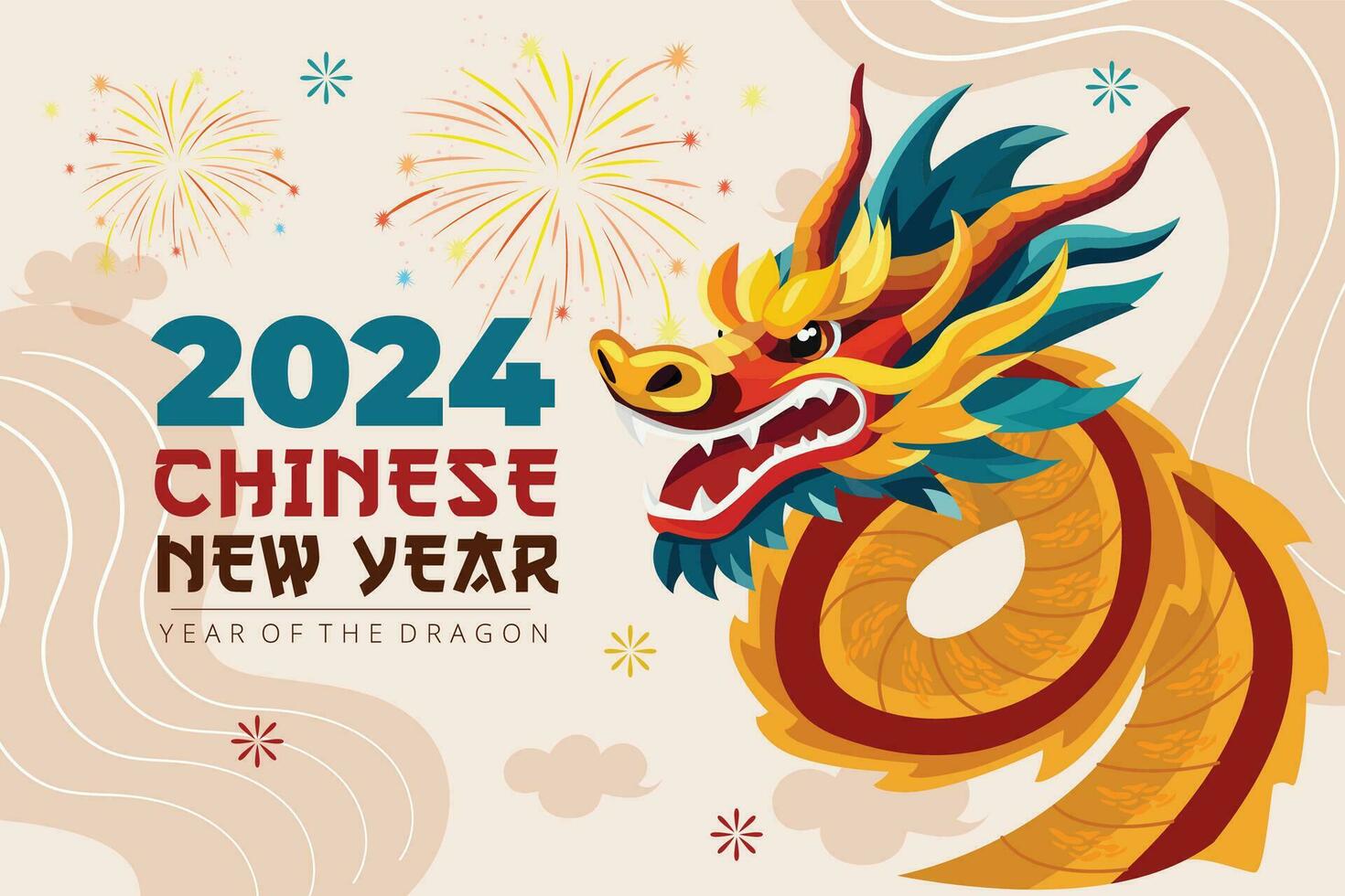 Flat Background For Chinese New Year Festival vector