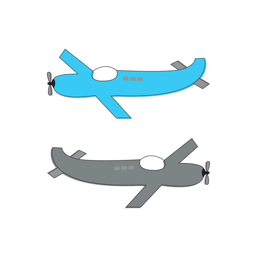 Jet plane vector, Flat airplane illustration, view of a flying aircraft. vector