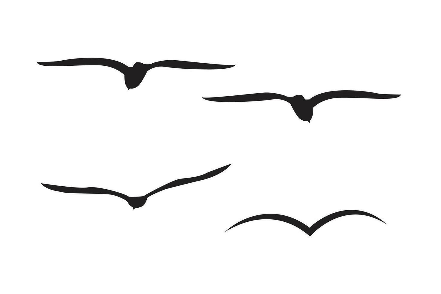 Vector illustration flying flock of birds. Beautiful flight bird silhouettes collection.