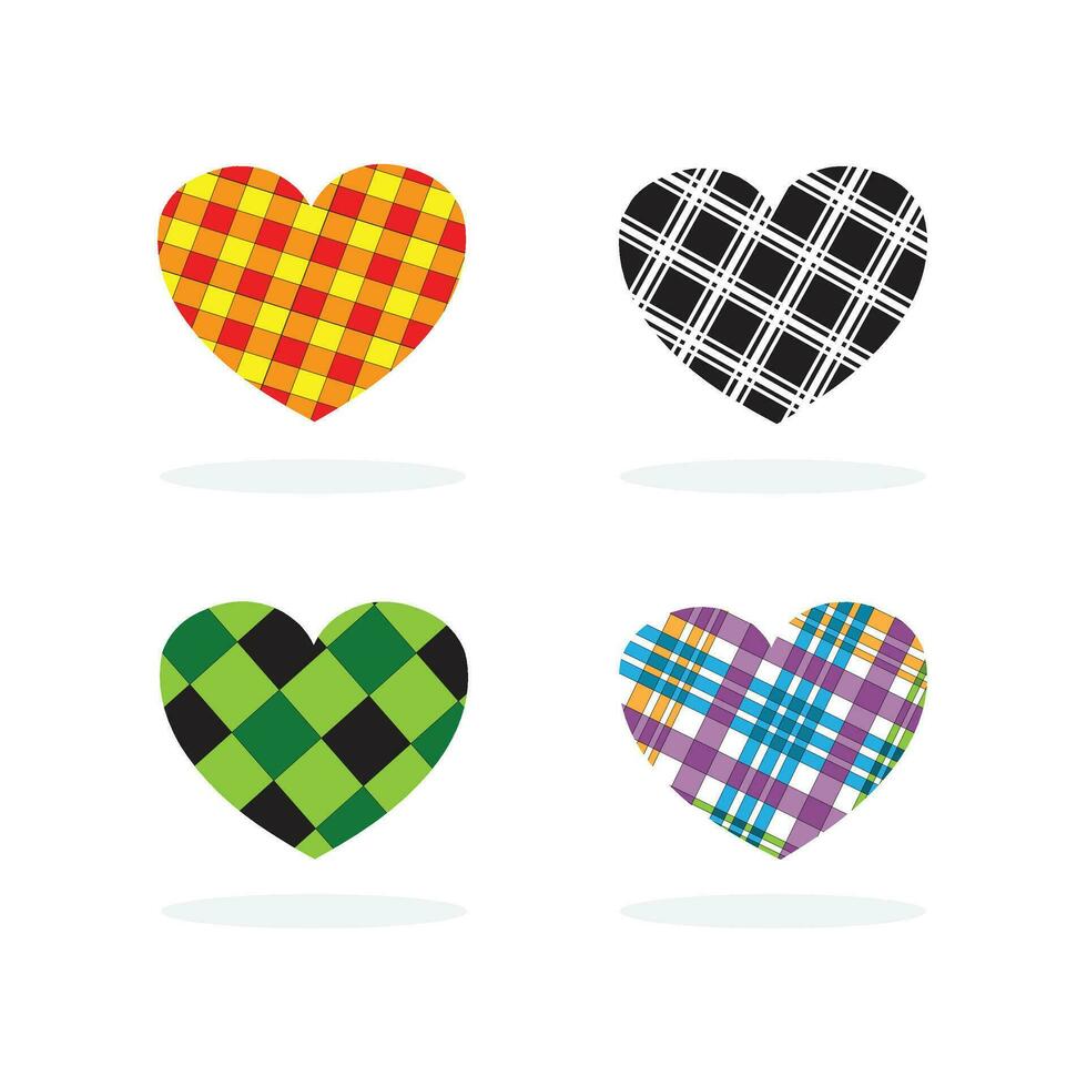 Free vector Criss-Cross design four hearts shape.
