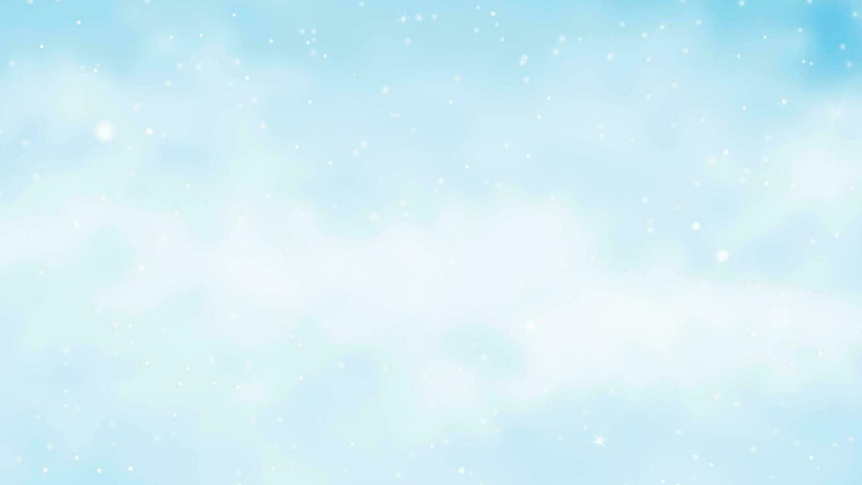 Abstract blue winter watercolor background. Sky pattern with snow vector