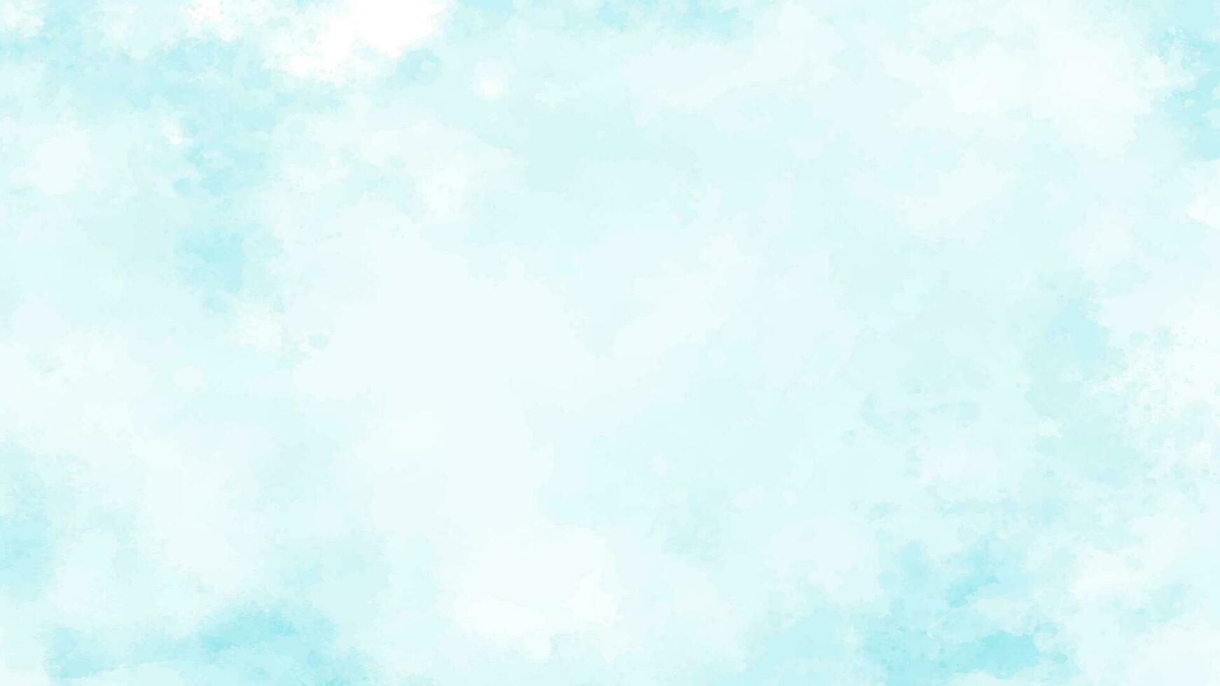 Blue watercolor sky and clouds. Light vector background